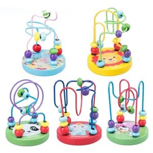 Colorful Wooden Roller Coaster Bead Maze Toy for Preschool Learning
