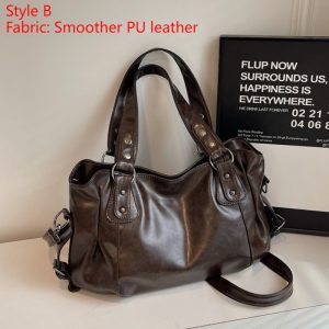 Contrasting Colors Compartment Shoulder Bags for Women, Fashion PU Handbag