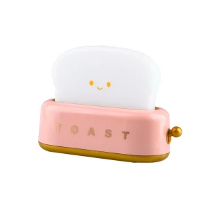 Creative Bread Toast Toaster Nightlight, Rechargeable LED Lamp, Bedroom Table Light, Fun Birthday Gift Idea