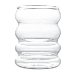 Creative Heat-Resistant Ripple Mug - High-Performance 350ml Glass Tumbler for Tea & Coffee