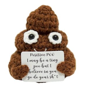 Creative Plush Desktop Decoration, Mini Handmade Crocheted Gift, Emotional Support Positive Card Ornament