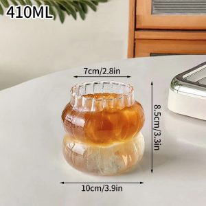 Creative Wave-Shape Glass Tumbler - High-Performance Transparent Ripple Mug for Iced Coffee & Tea
