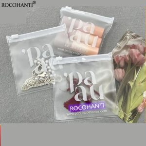 Custom Logo Frosted Zipper Jewelry Pouch - Biodegradable Mini Gift Packaging