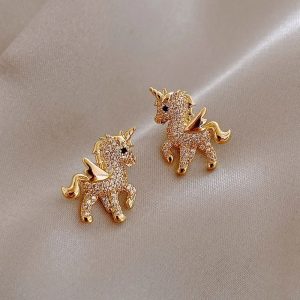 Cute Animal Stud Earrings For Women With Pearl And Rhinestone Accents