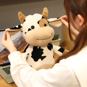Cute Cozy Cow Stuffed Animal - Fluffy Hugging Plush Toy, Perfect Gift for All Ages