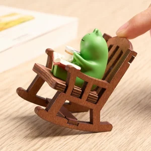 Cute Japanese Healing Rocker Chair, Small Office Decoration, Car Center Control Decoration