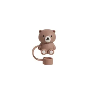 Cute Teddy Bear Silicone Straw Cover for Stanley Cup - Silicone Dust Plug for Straw Protection, Design