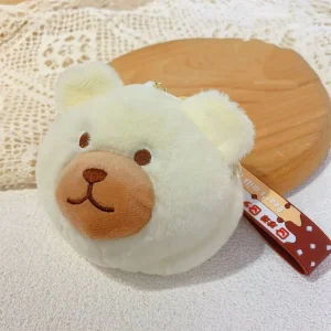Design Multicolor Cartoon Animal Purse Keychain, Bear Rabbit Dog Coin Bag, Earphone Case Pendant