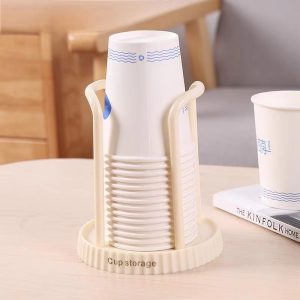 Desktop Disposable Paper Cup Storage Rack - Compact Holder for Living Room & Dining Room