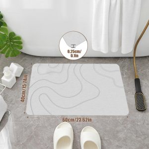 Diatomite Stone Shower Mat, Soft Water Absorption Bath Mat, Quick Drying Diatom
