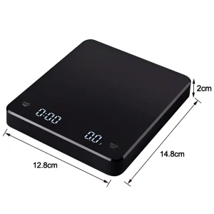 Digital Coffee Scale with Timer LED Display Silicone Pad USB Charging Electronic Coffee Scale Home Cafe Gift