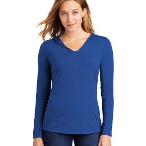District DM139L Women's Perfect Tri Long Sleeve Hoodie - Deep Royal - L