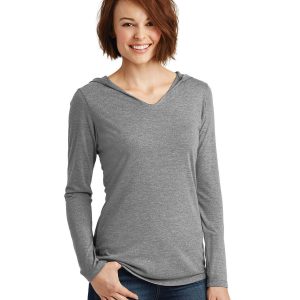 District DM139L Women's Perfect Tri Long Sleeve Hoodie - Grey Frost - L