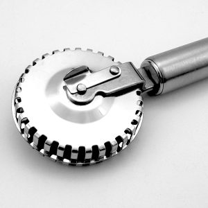 Double-Sided Stainless Steel Pastry Roller & Edge-Sealing Embossing Cutter