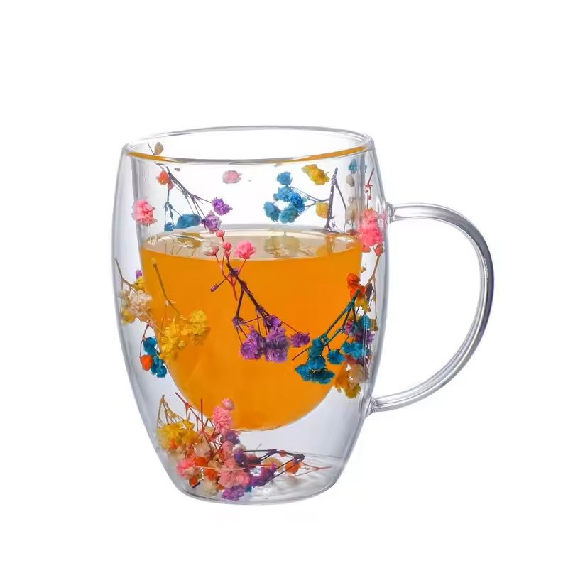 Double Wall Glass Coffee Mug with Handle
