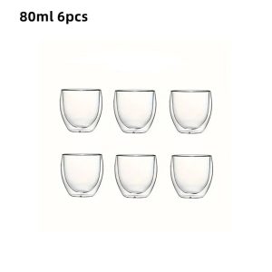 Double Wall Insulated Glass Coffee Cups Set