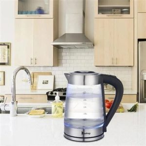 Durable Heating Electric Glass Hot Water Kettle, Home Kitchen Essential