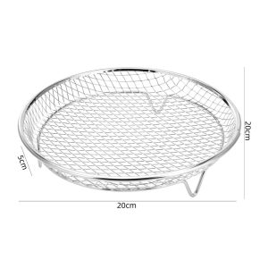 Durable Stackable Air Fryer Rack Non-Stick Stainless Steel Tray Ideal for Airfryer Cooking and Grilling