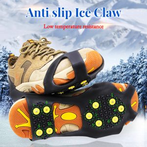 Durable Steel Studs Crampons Snow Grips Cleats for Ice and Snow Anti-Slip Rubber Traction Cleats, Ideal for Walking
