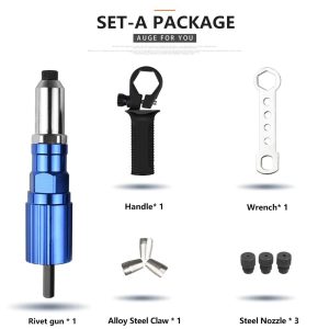 Electric Rivet Gun Drill Adapter Cordless Riveting Tool Insert Nut Pull Rivet Tool 2.4mm to 4.8mm