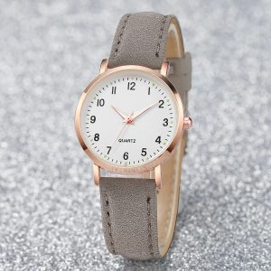 Elegant Arabic Dial Leather Fashion Watch