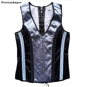 Elegant Renaissance Mens Waist Cincher - Steel-Boned Medieval Corset Vest for Stomach Control