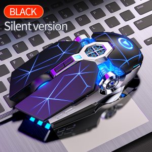 Ergonomic Wired Mouse for PC, Wired Silent Gaming Mouse, LED Backlit USB Optical, Laptop Games Mice
