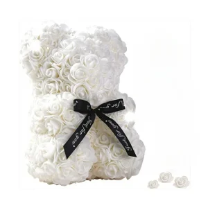 Eternal Rose Teddy Bear for Mom, Anniversary, Birthday & Artificial Decor
