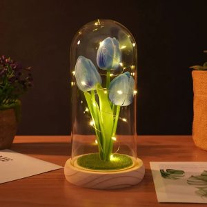 Everlasting Garden Glass Dome Tulip Night Light
