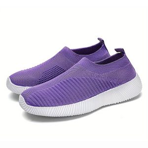 Everyday Comfort Womens Breathable Sock-Fit Slip-On Sneakers
