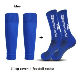FS Anti-Slip Football Socks Set - High-Quality Soccer Grip Socks with Nylon Leg Cover (Unisex US 6-12)