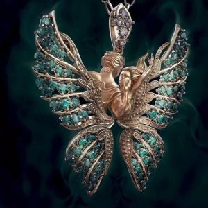 Fashion Crystal Angel Wings Necklace, Butterfly Pendant, Faith and Love Jewelry for Women