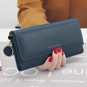 Fashion Womens Leather Long Wallet Multi functional Fold Purse Fresh Female Clutch Card Holder