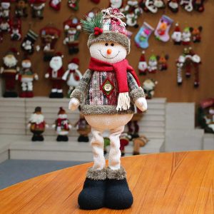 Festive Santa & Snowman Stretchable Legs Christmas Decor