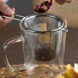 Fine Mesh Tea Infuser with Handle - Reusable Leaf Strainer and Kitchen Sieve