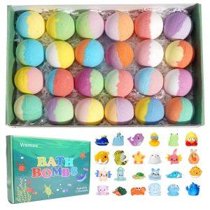 FizzFun Kids Bath Bombs with Surprise 24 Pack Gift Set