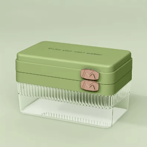 Flip & Press Ice Cube Mold - Large Capacity Double-Layer Ice Maker with Lid