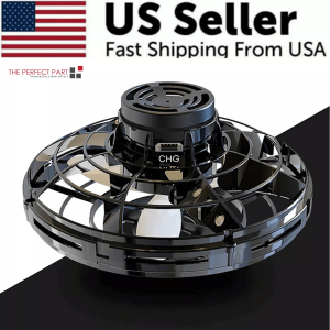 Flying Fidget Spinner Drone Ball Toy with LED Lights Hand-Controlled Stress Relief Hover Ball for Kids, Adults