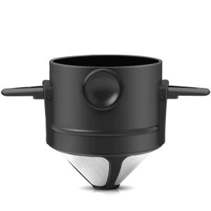 Folding Stainless Steel Coffee Dripper Filter Set with Ear Hook for Hand Pour Over Brewing