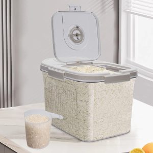 Food Flour Airtight Box, Large Rice Storage Container, Rice Dispenser with Cup
