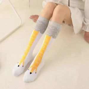 Fun Chicken Print Cosplay Socks With High Flexibility