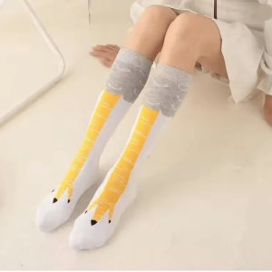 Funny Chicken Print Thigh High Socks