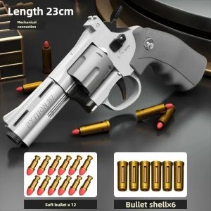 Funny Continuous Fire ZP5 357 Revolver Launcher Toy Gun with Soft Dart Bullets