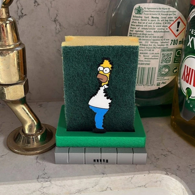Funny Kitchen Storage Accessories, Homer Simpson Sponge Holder