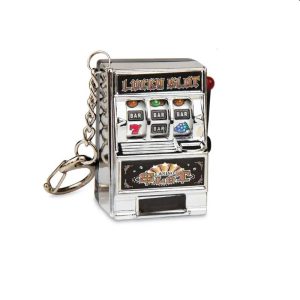 Funny Mini Slot Machine Toy Keychain Fruit Gaming Machine Bag Pendant Charm