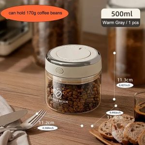 Glass Coffee Bean Vacuum Storage Jar with CO2 Valve