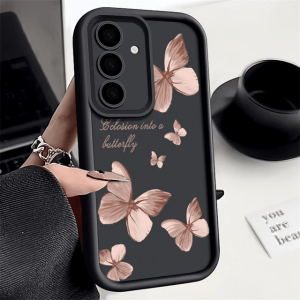 Gold Butterfly TPU Phone Case for Samsung Galaxy Soft Protective Cover