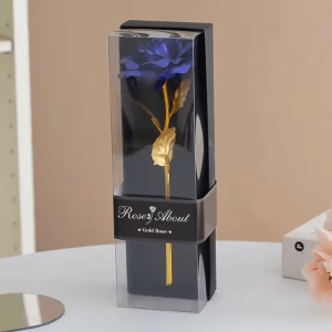 Gold Foil Plated Rose Artificial Flower Romantic Gift for Her