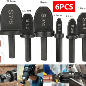 HVAC Flaring Tube Expander Kit, Swaging Tool Drill Bit Set for Air Conditioner Copper Pipe Installation