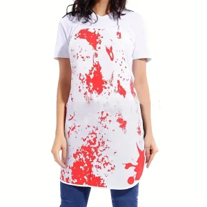 Halloween Blood Splatter Apron for Adults, Costume for Bar, Haunted House, or Party - Made of Polyester